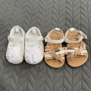 Stepping Stones Sandals & White Dress Shoe size 2
